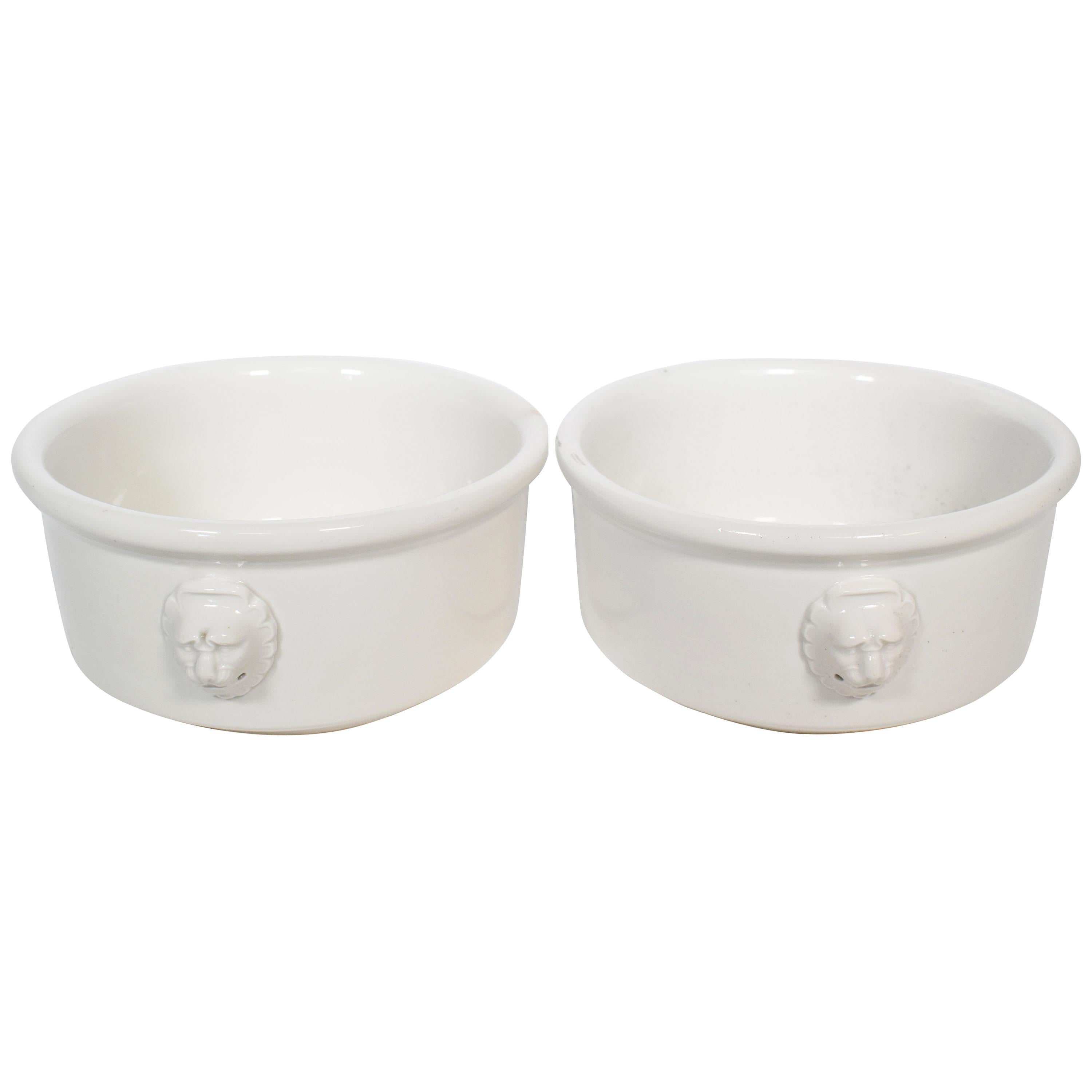 Pillivyuit White Kitchen Bowl with Lions Head