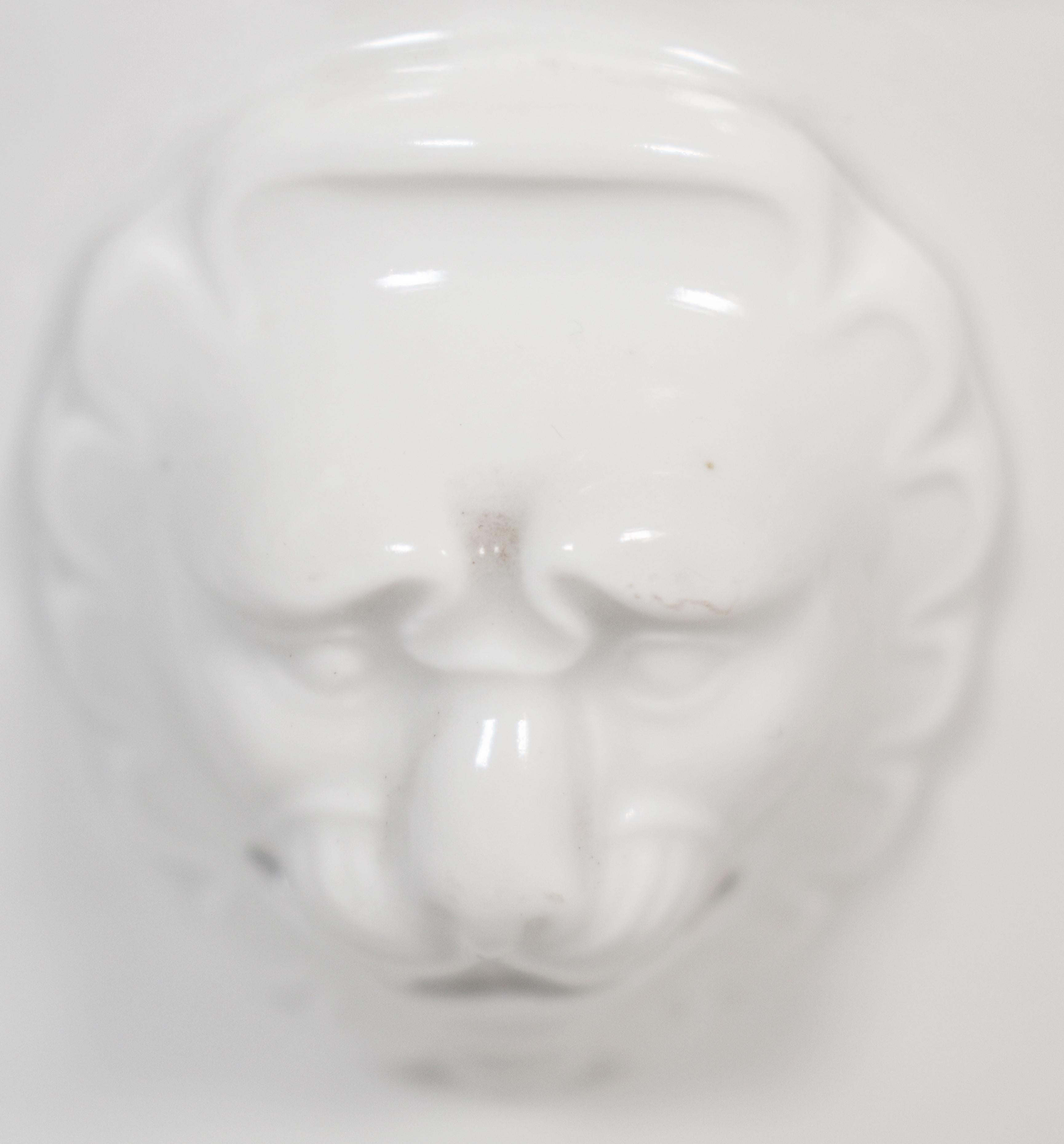 French White Kitchen Bowl with Lions Head