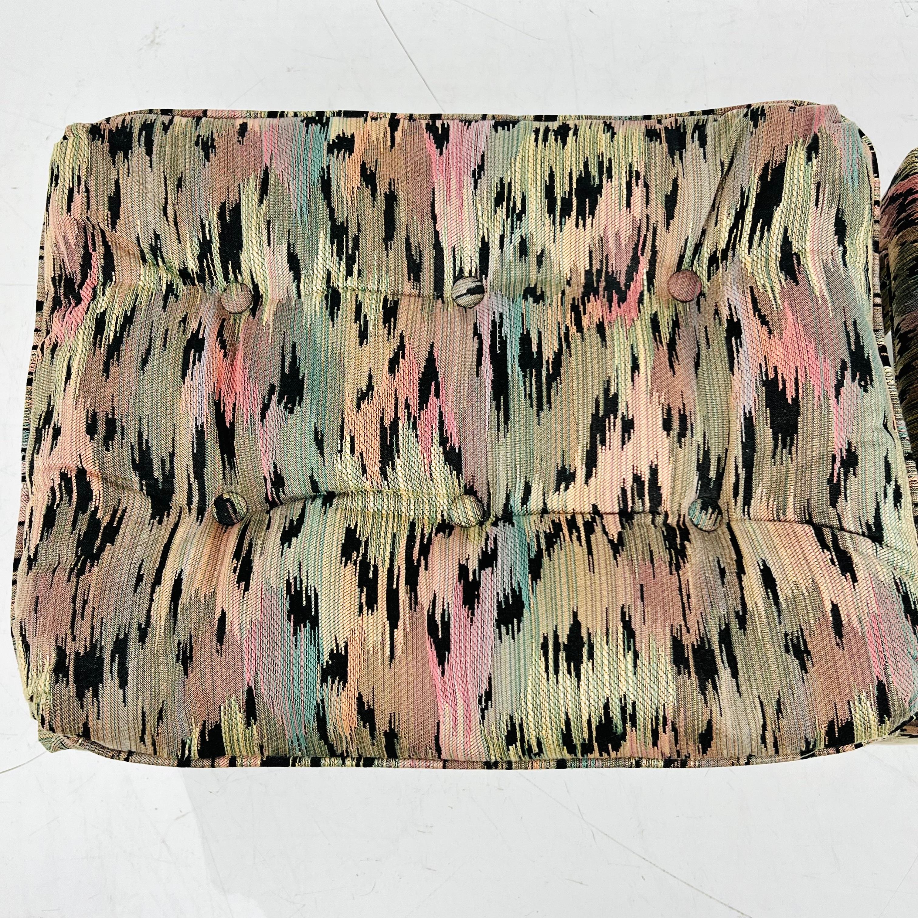 Pair of Pillow Top Upholstered Parsons Ottomans in the Style of Milo Baughman 3