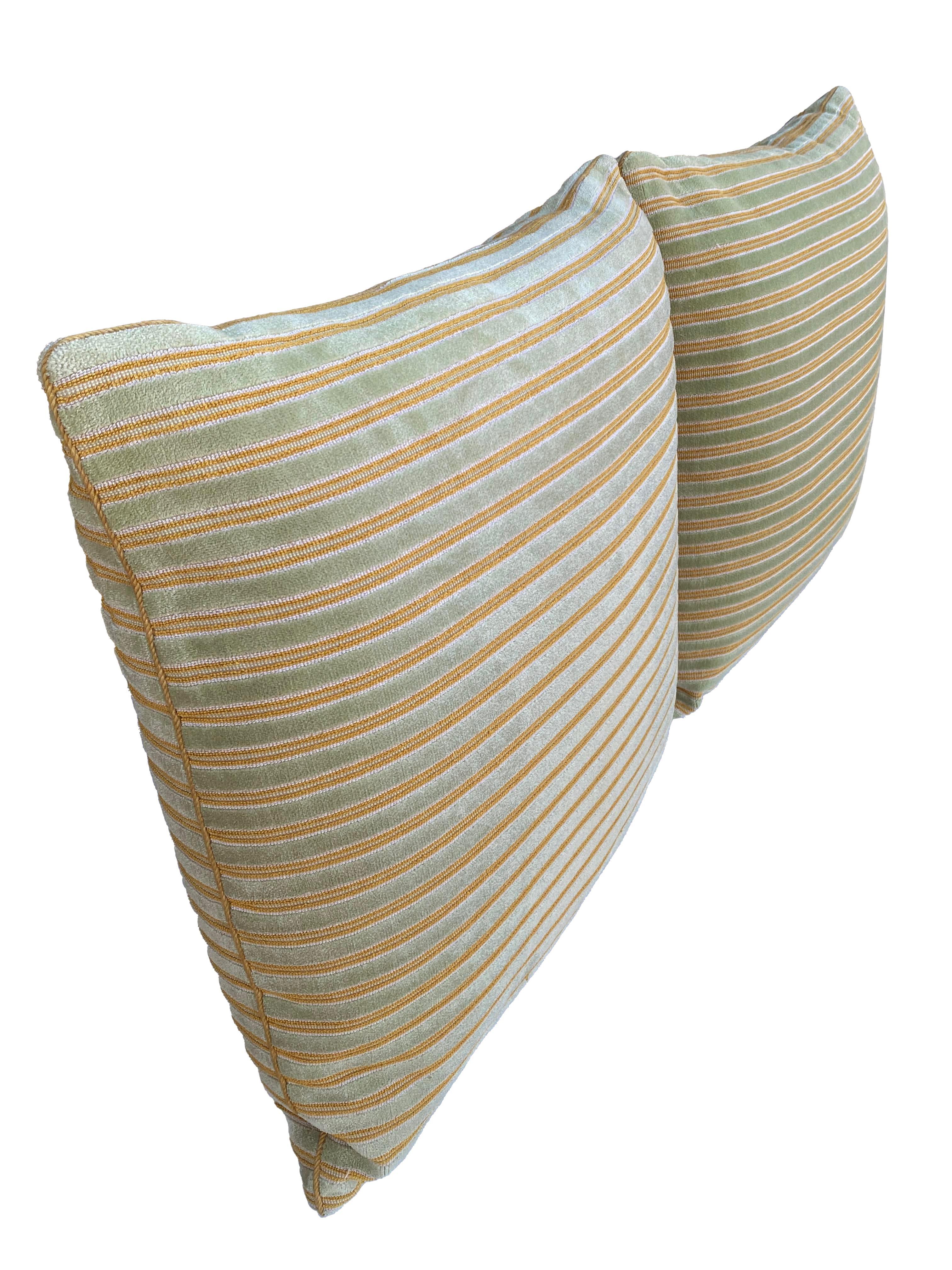 North American Pair of Pillows in a Stripe Rose Tarlow Fabric For Sale