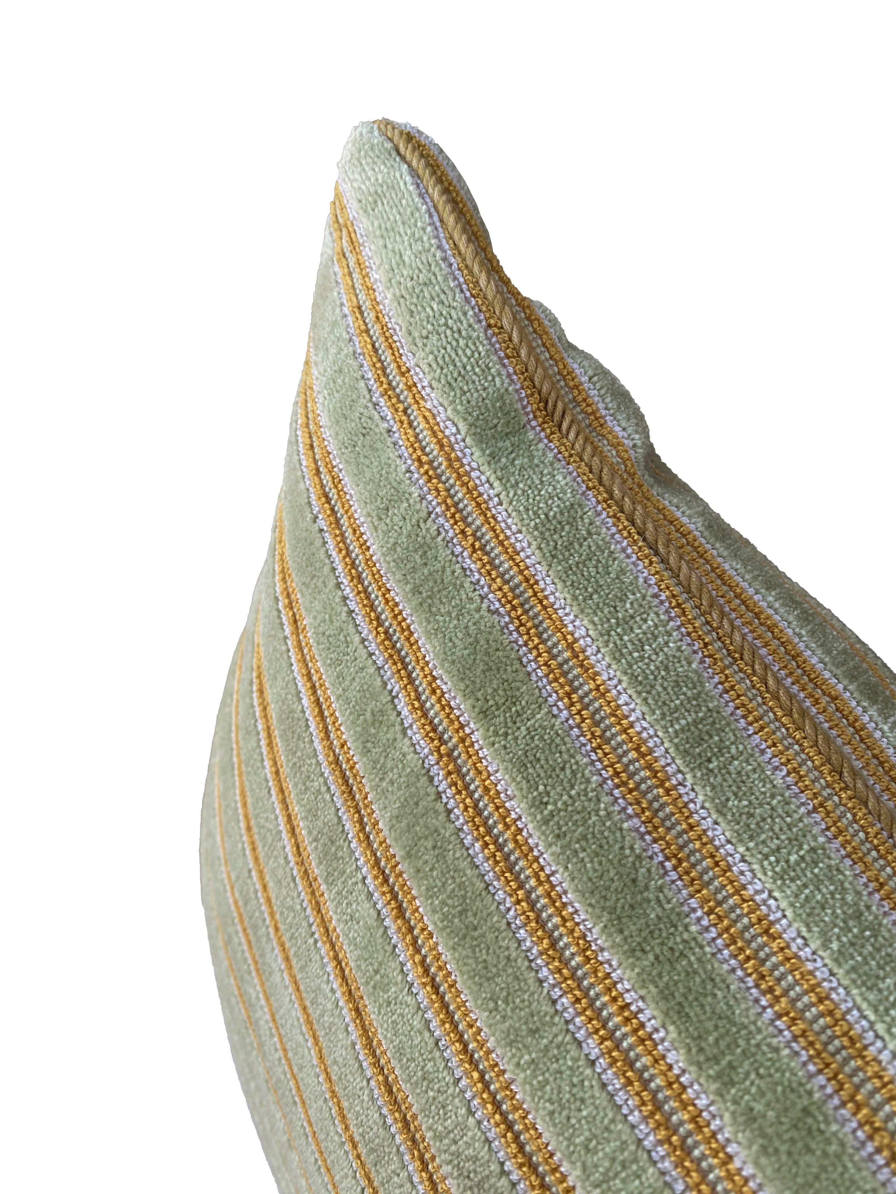 Silk Pair of Pillows in a Stripe Rose Tarlow Fabric For Sale