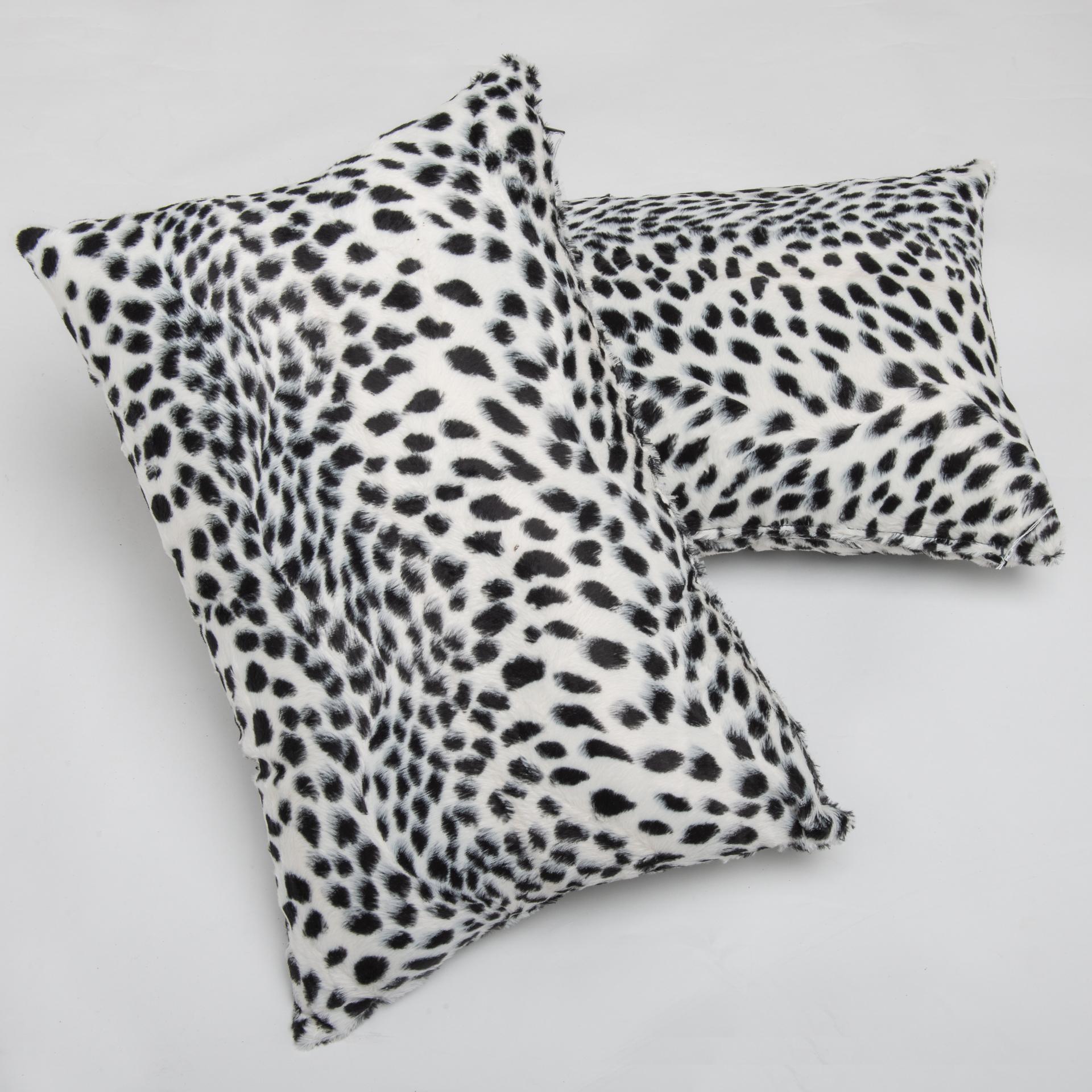 Other Pair of Pillows in Black and White Dalmatian Fabric For Sale