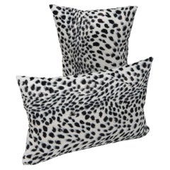 Pair of Pillows in Black and White Dalmatian Fabric