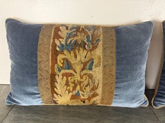 Pair of Pillows with 18th Century French Tapestry Panels by Melissa Levinson