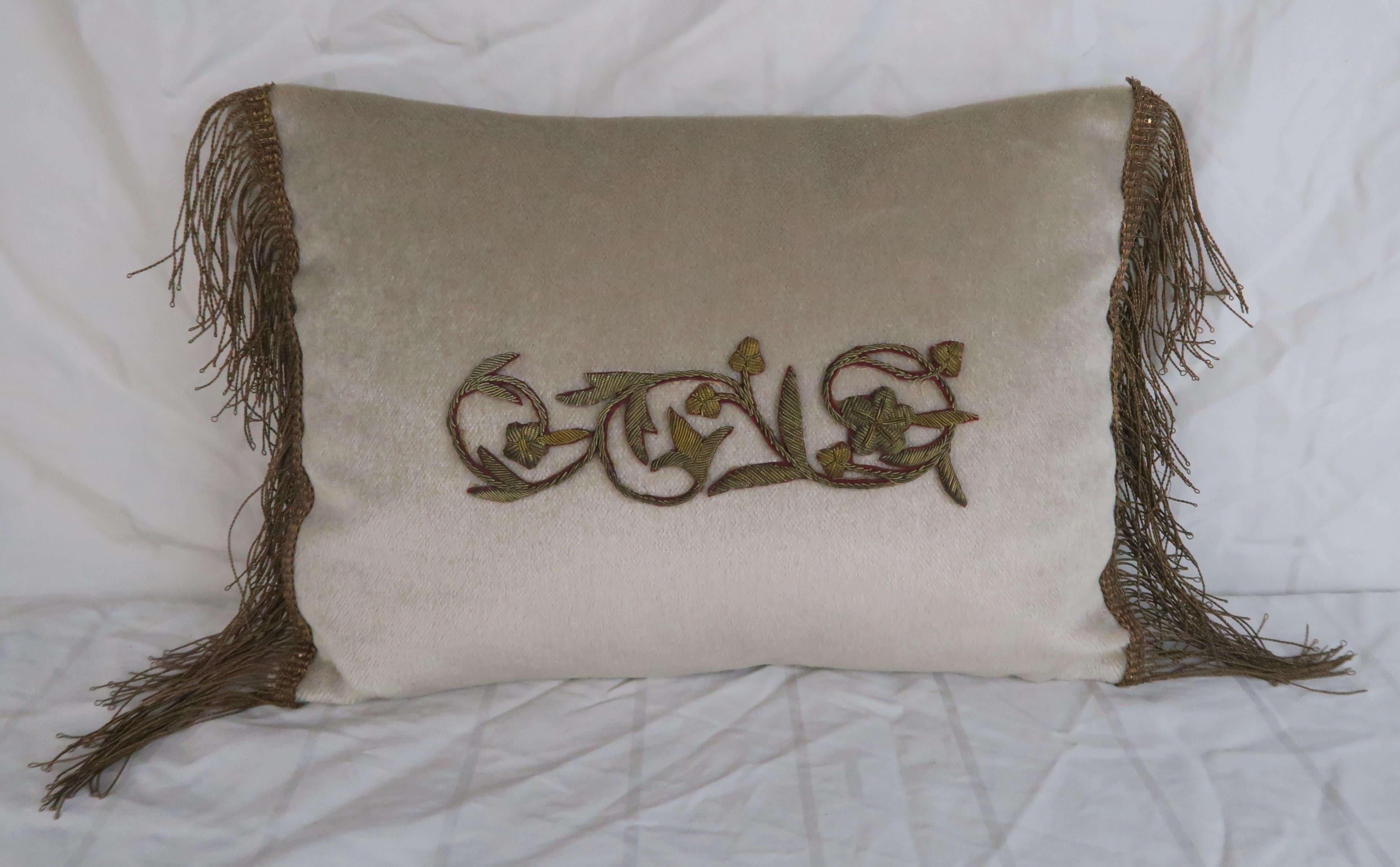 Rococo Pair of Pillows with Metallic Appliques and Trim