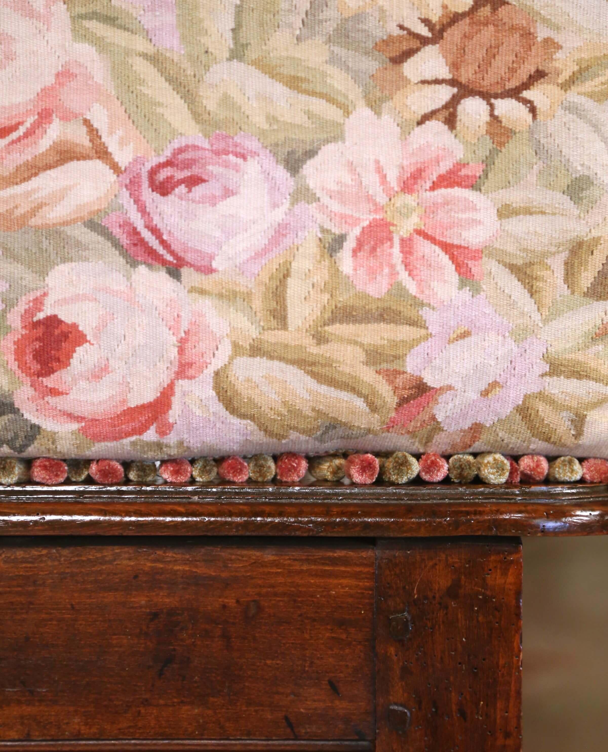 Pair of Pillows with Trim and Tassels Made with 19th Century Aubusson Tapestry For Sale 1