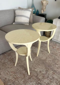 Pair of  Pindler  Faux Bone  Side Tables by Highland House.