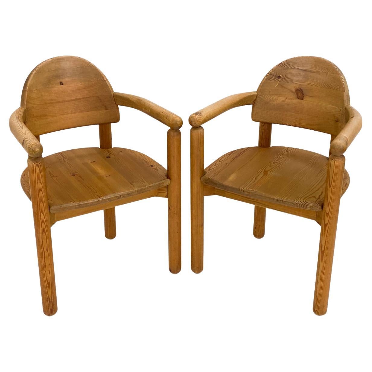  Pair of Pine Armchairs by Rainer Daumiller, Denmark, circa 1980 For Sale