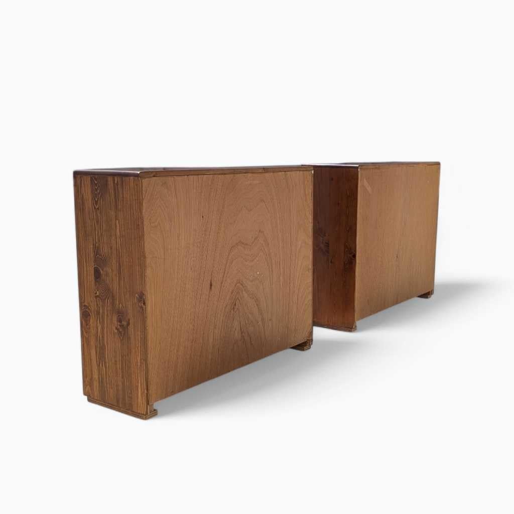 Pair of Pine Bookcases, Adjustable Shelves, Rustic Solid Wood, c. 1970s USA For Sale 12