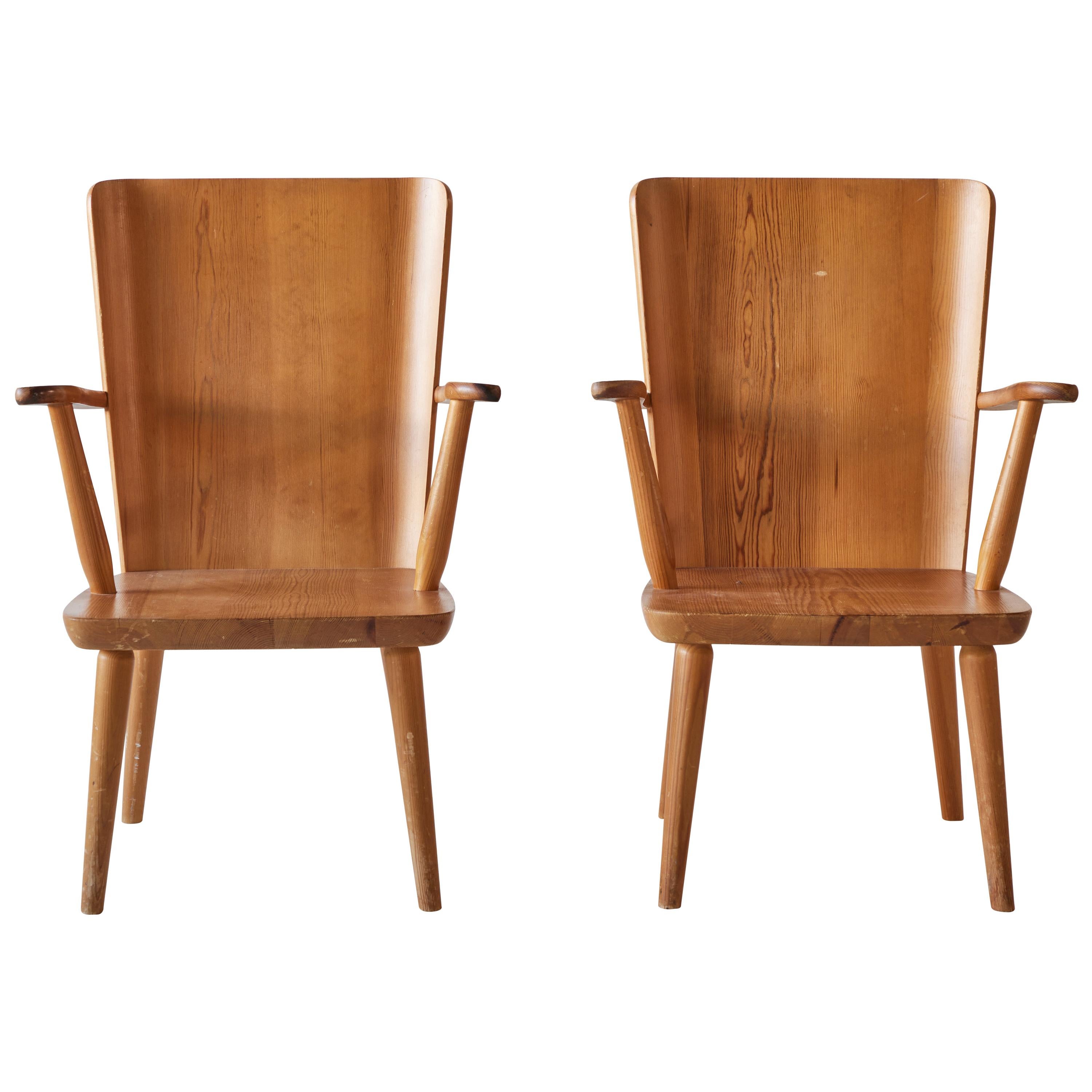 Pair of Pine Chairs by Goran Malmvall for Karl Andersson & Söner, Sweden