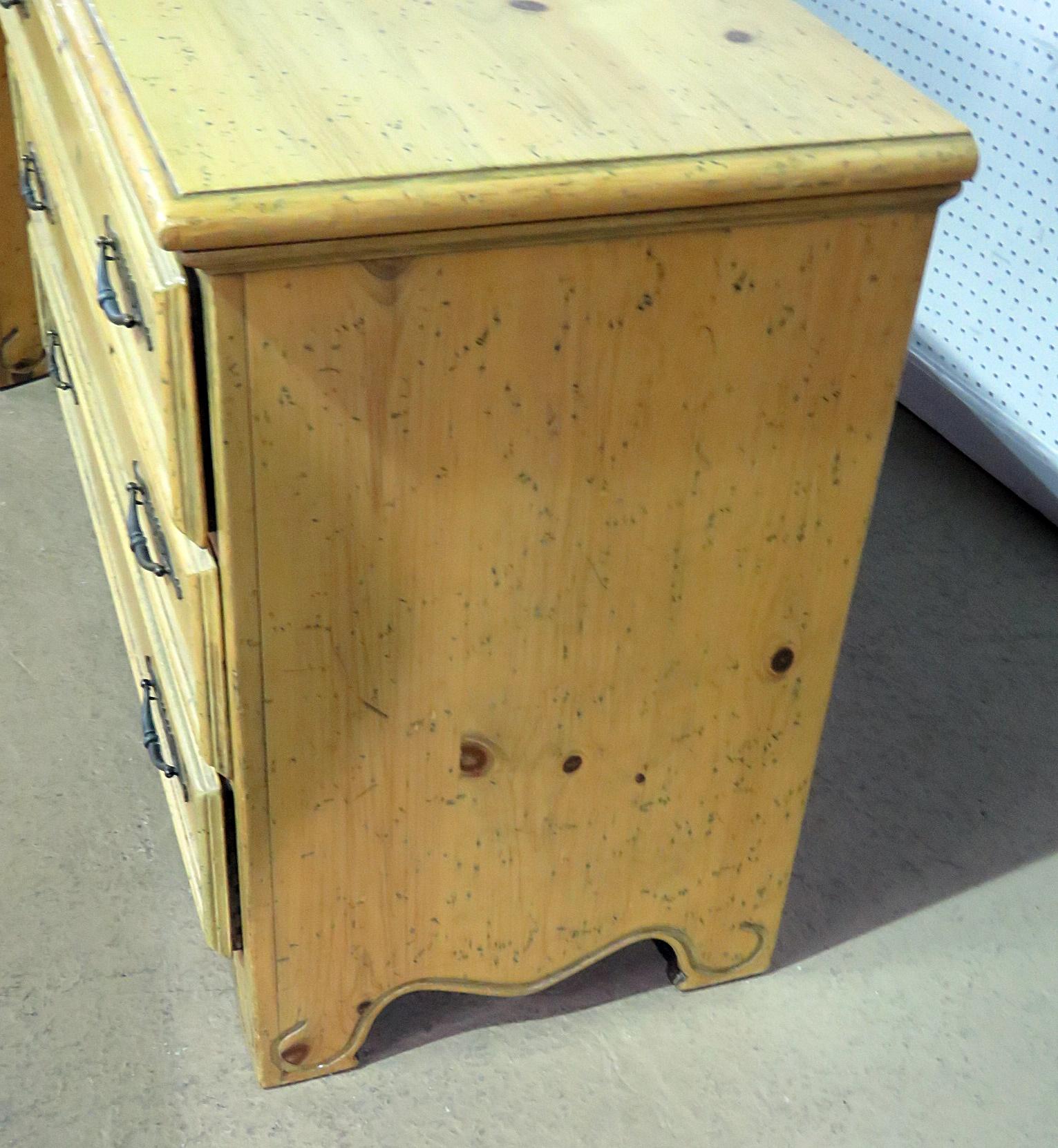 Pair of English Country Pine Dresser Commode Chests C1930s 1