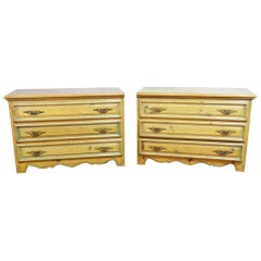 Pair of English Country Pine Dresser Commode Chests C1930s