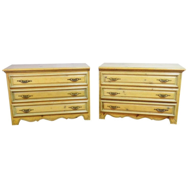 Pair Of English Country Pine Dresser Commode Chests C1930s For