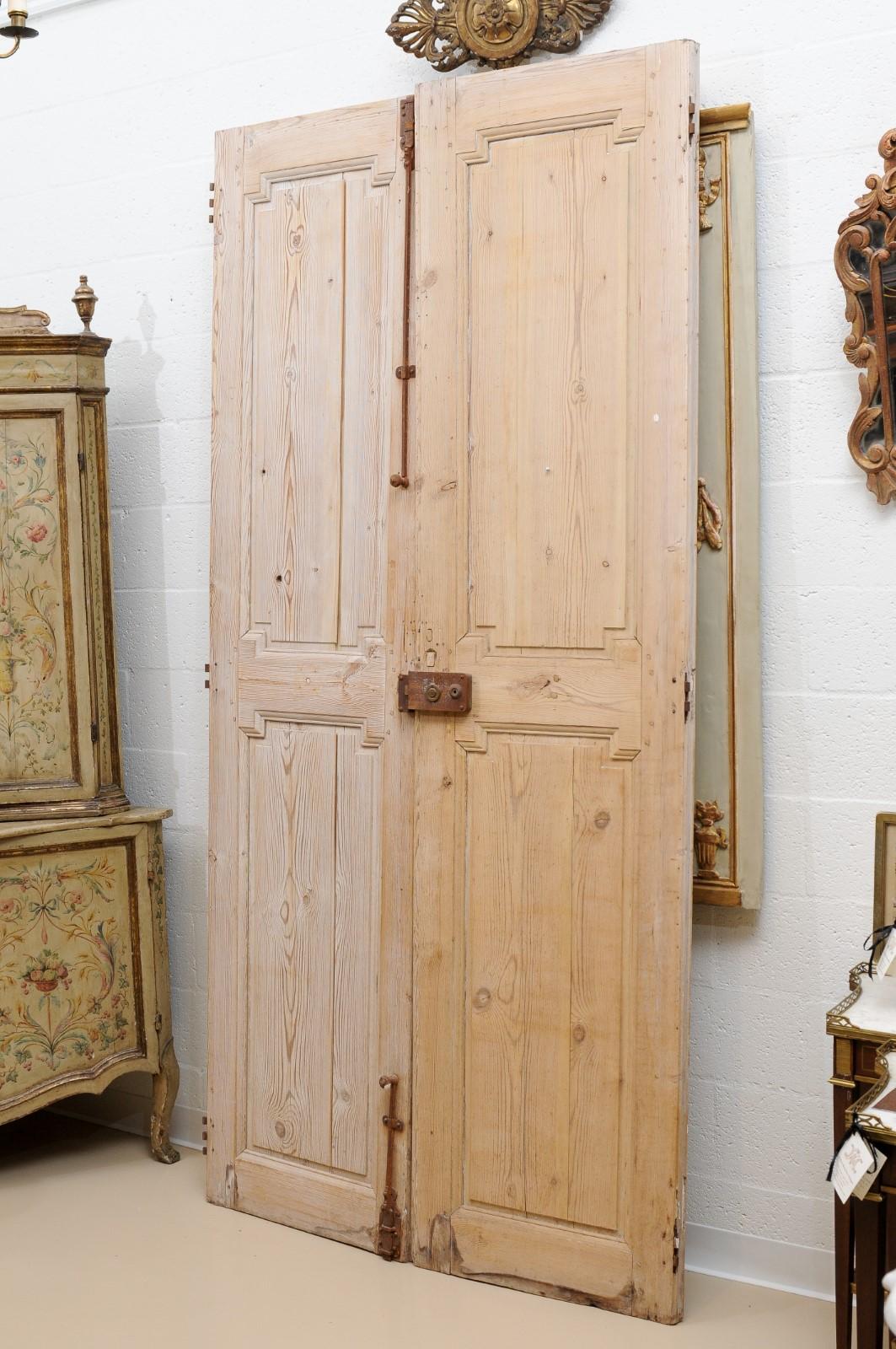  Pair of Pine Doors from France, 20th Century In Good Condition In Atlanta, GA