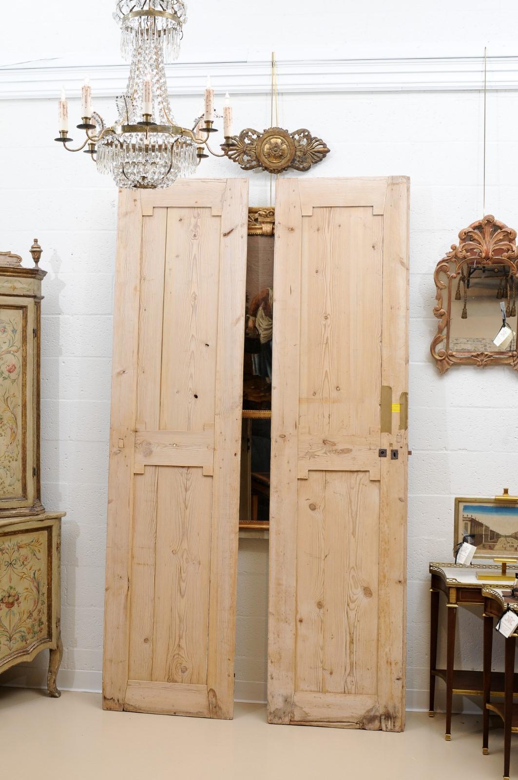  Pair of Pine Doors from France, 20th Century 4