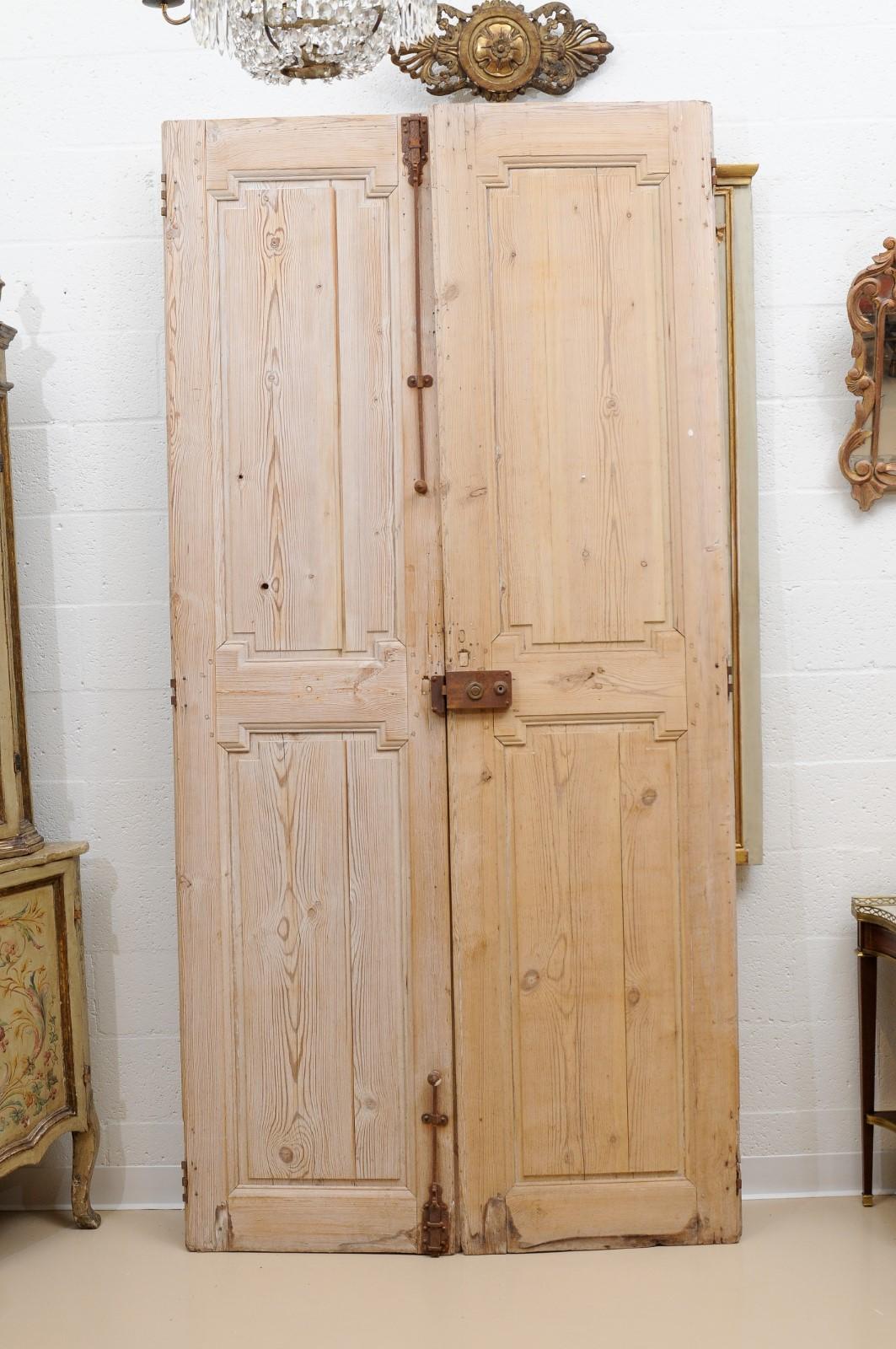  Pair of Pine Doors from France, 20th Century 5