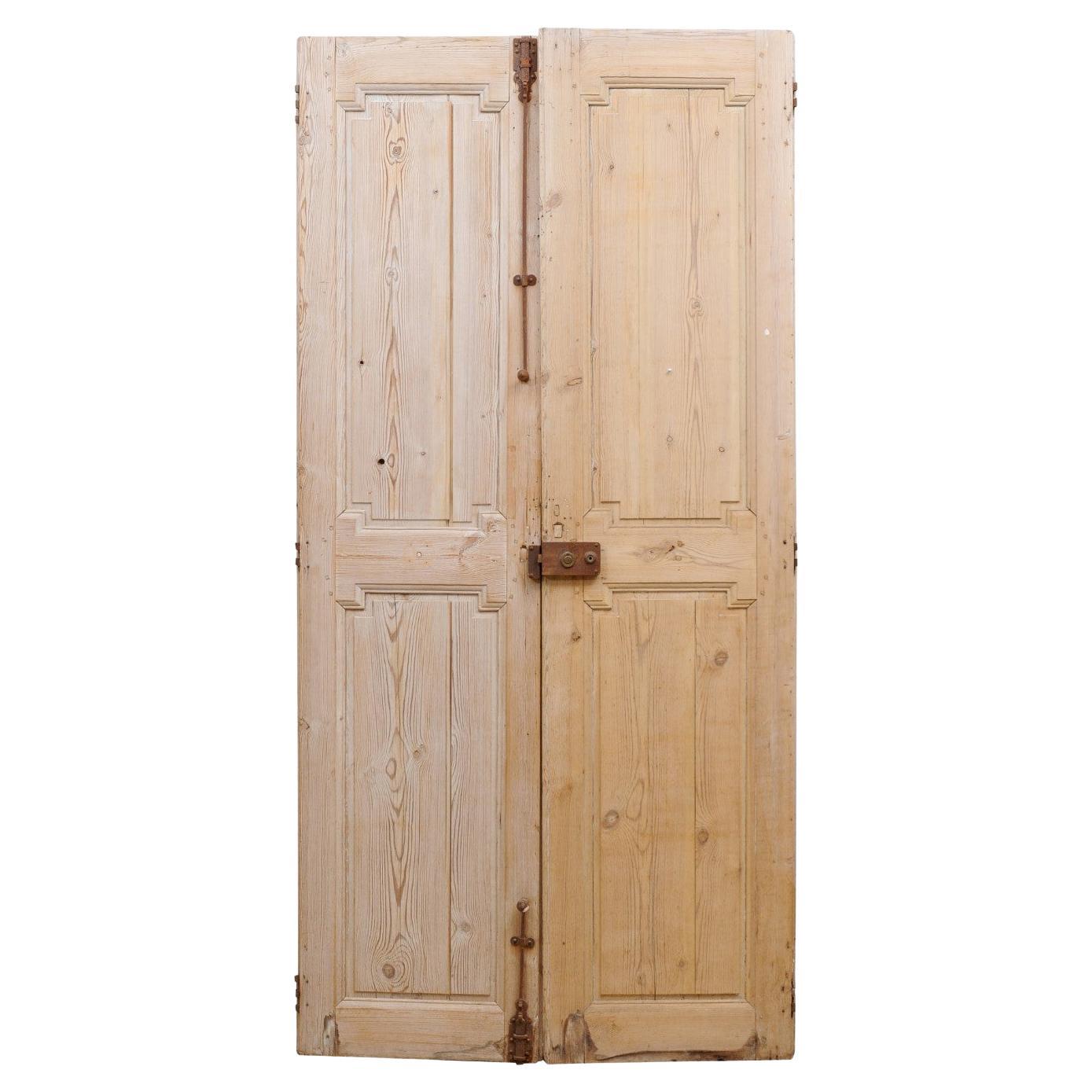  Pair of Pine Doors from France, 20th Century
