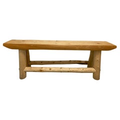 Pair of Pine Log Benches