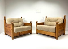 Paar Loungesessel aus Kiefernholz von Uno und Osten Kristiansson
