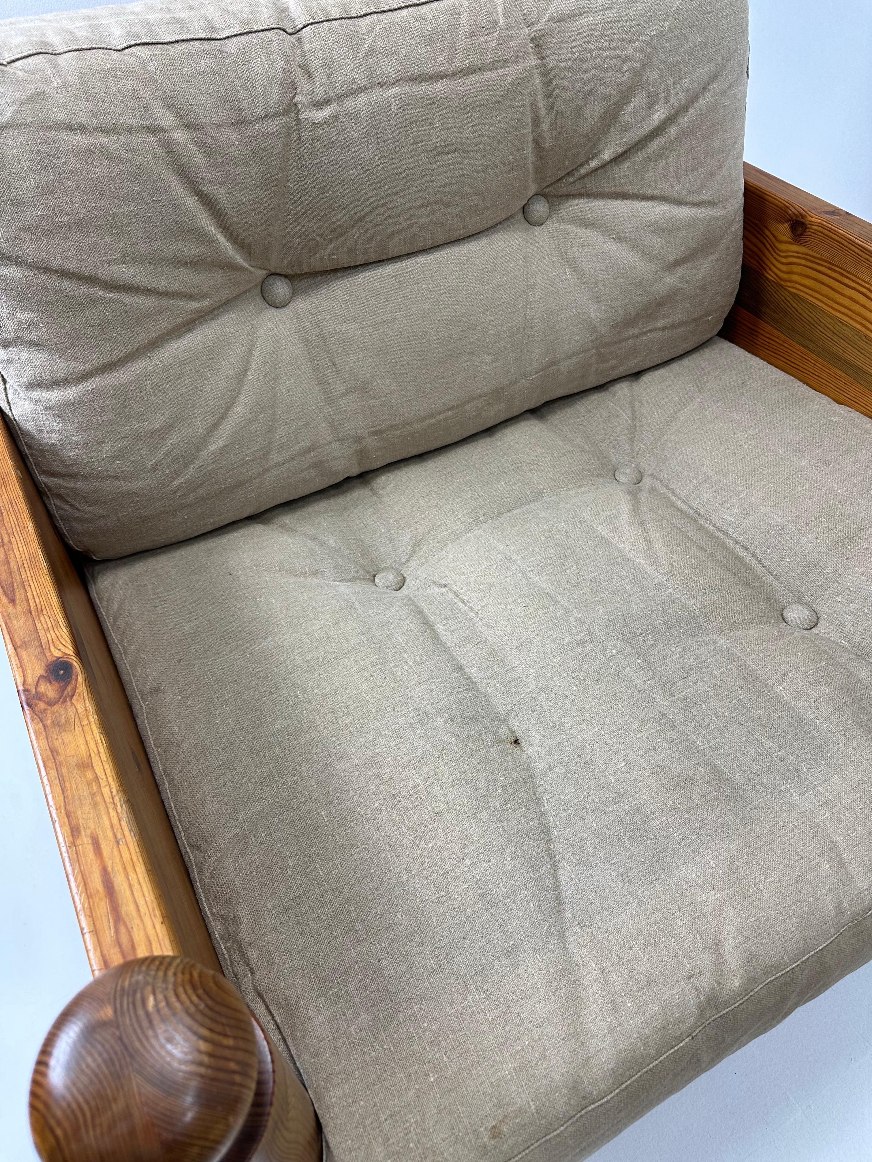 Paire de chaises longues en pin par Uno et Osten Kristiansson en vente 1