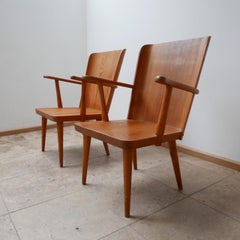 Pair of Pine Mid-Century Armchairs by Göran Malmvall for Svesnk Fur