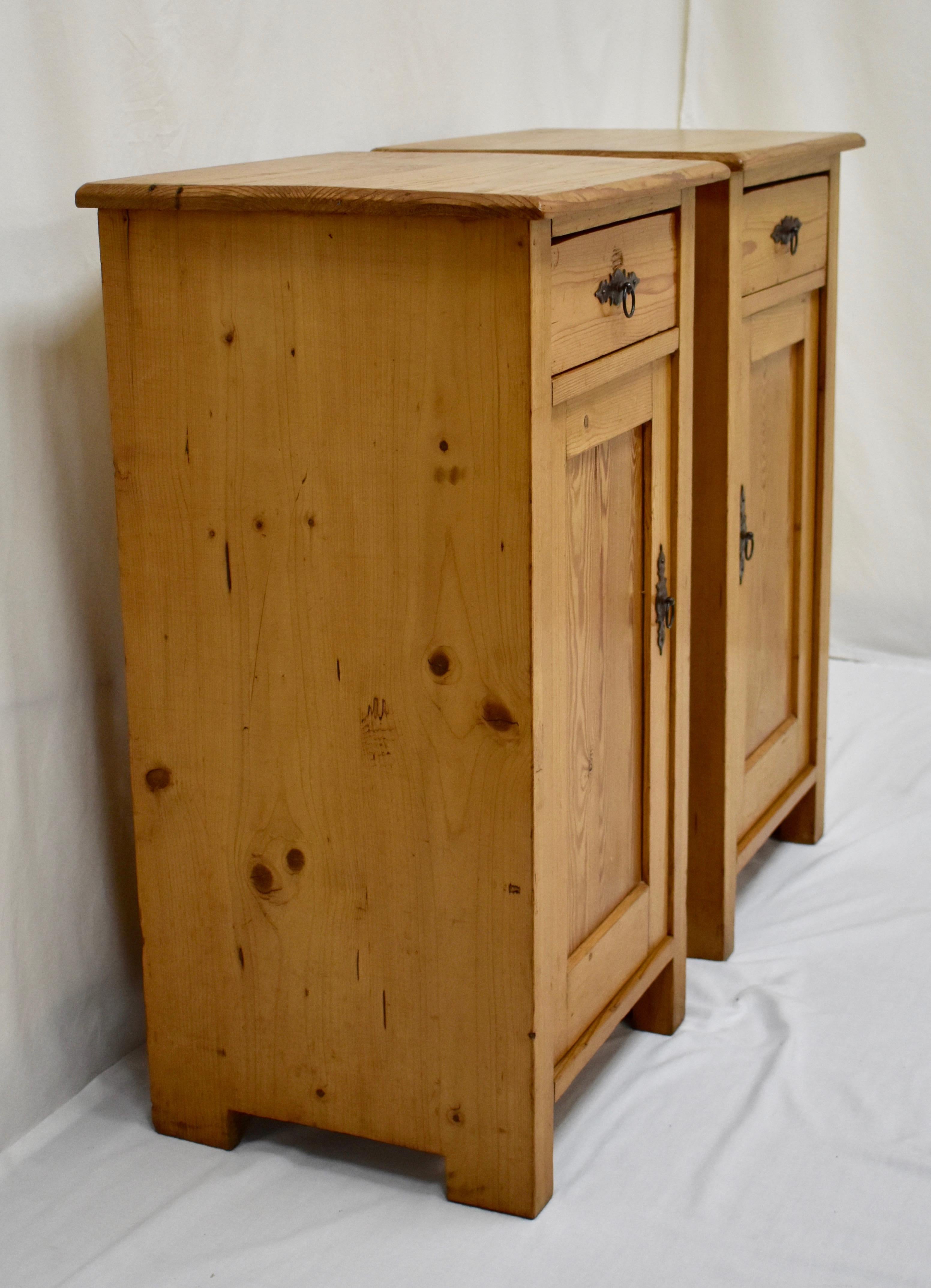 Polished Pair of Pine Nightstands