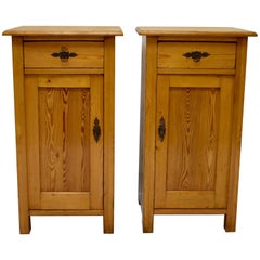 Antique Pair of Pine Nightstands