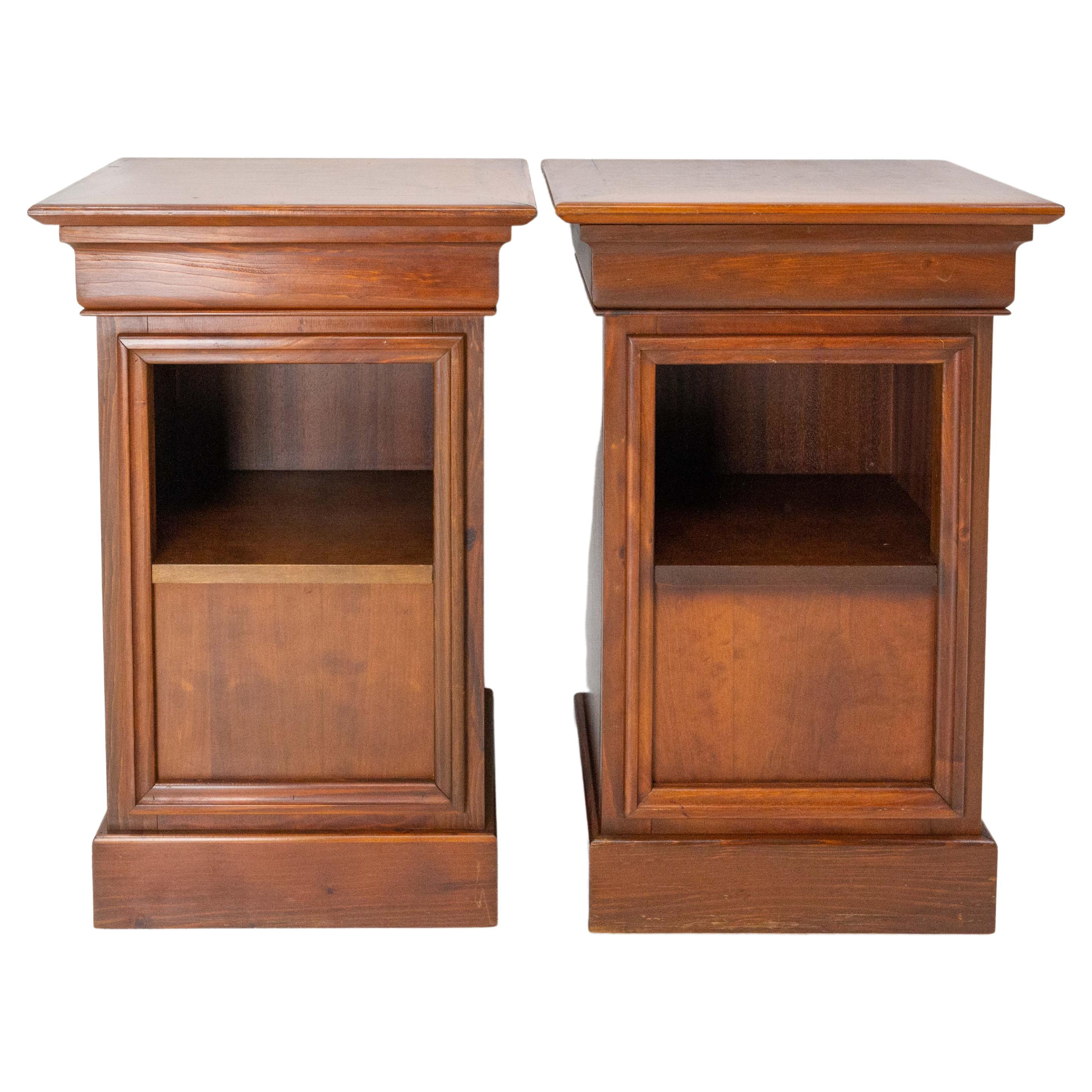 Pair of Pine Nightstands Side Cabinets Bedside Tables Louis Philippe St., French