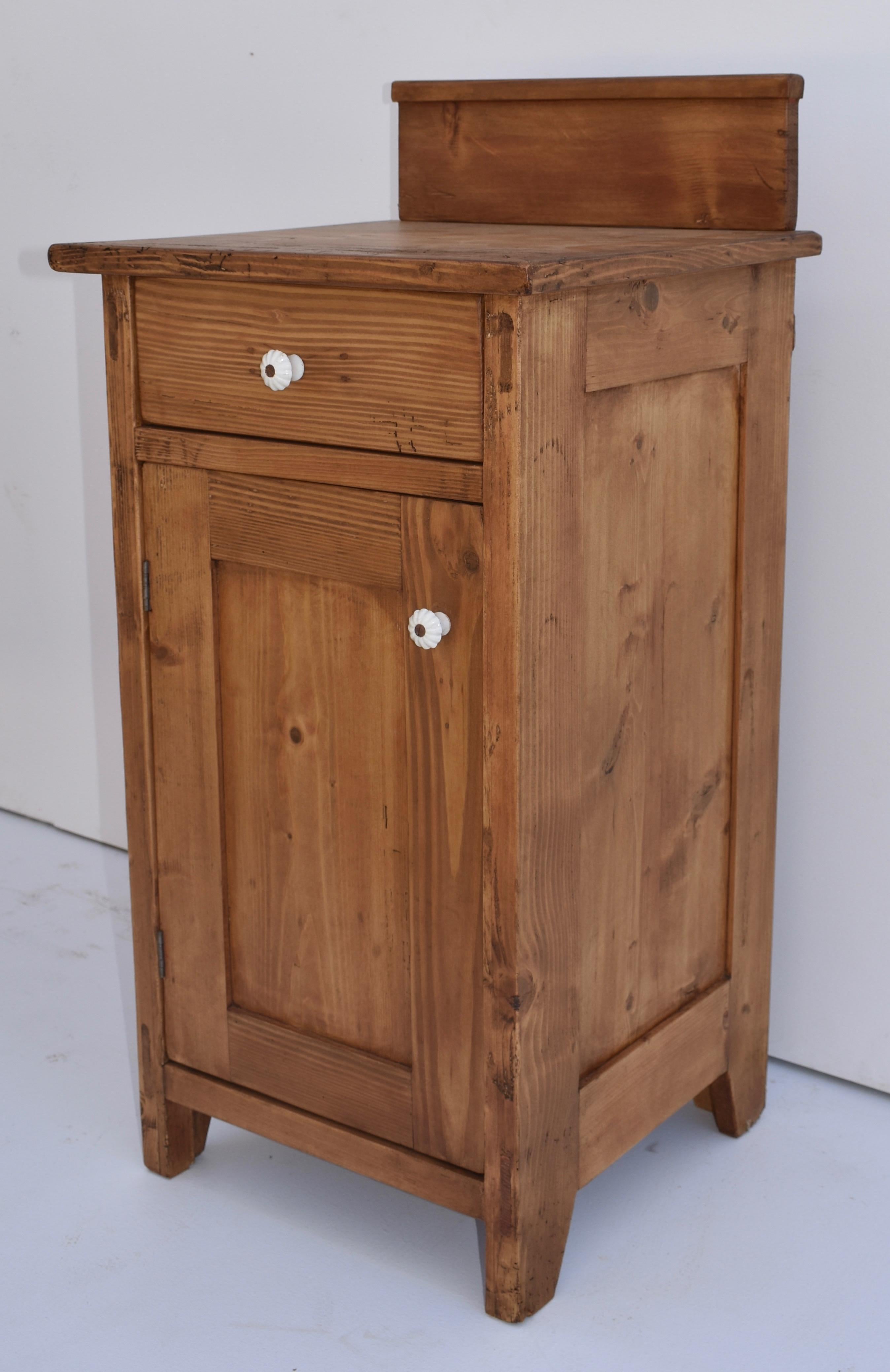 Pair of Pine Nightstands with Removable Splash Back 5