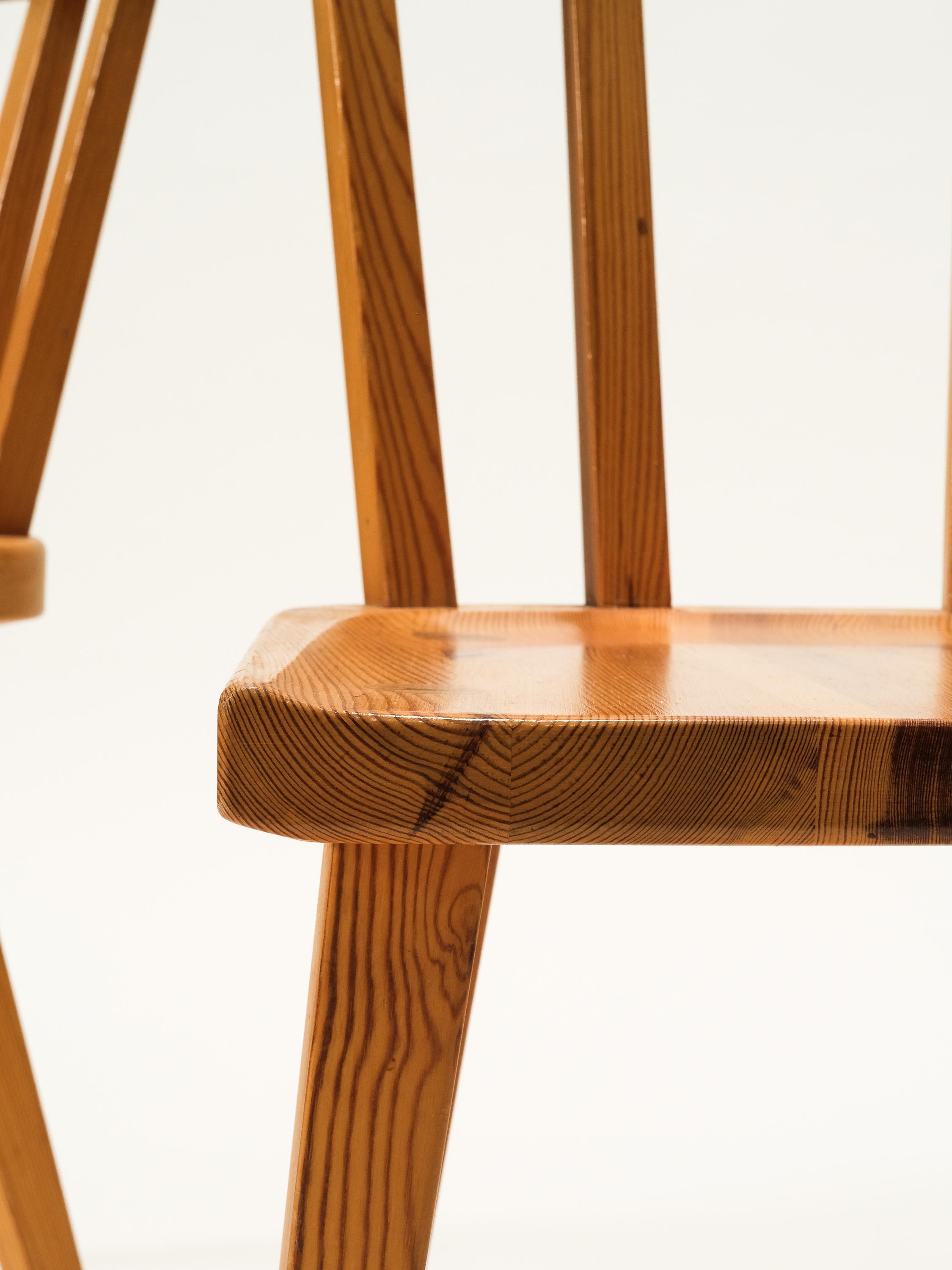 Pair of Pine Side Chairs by Göran Malmvall for Karl Andersson & Söner, 1970s For Sale 6
