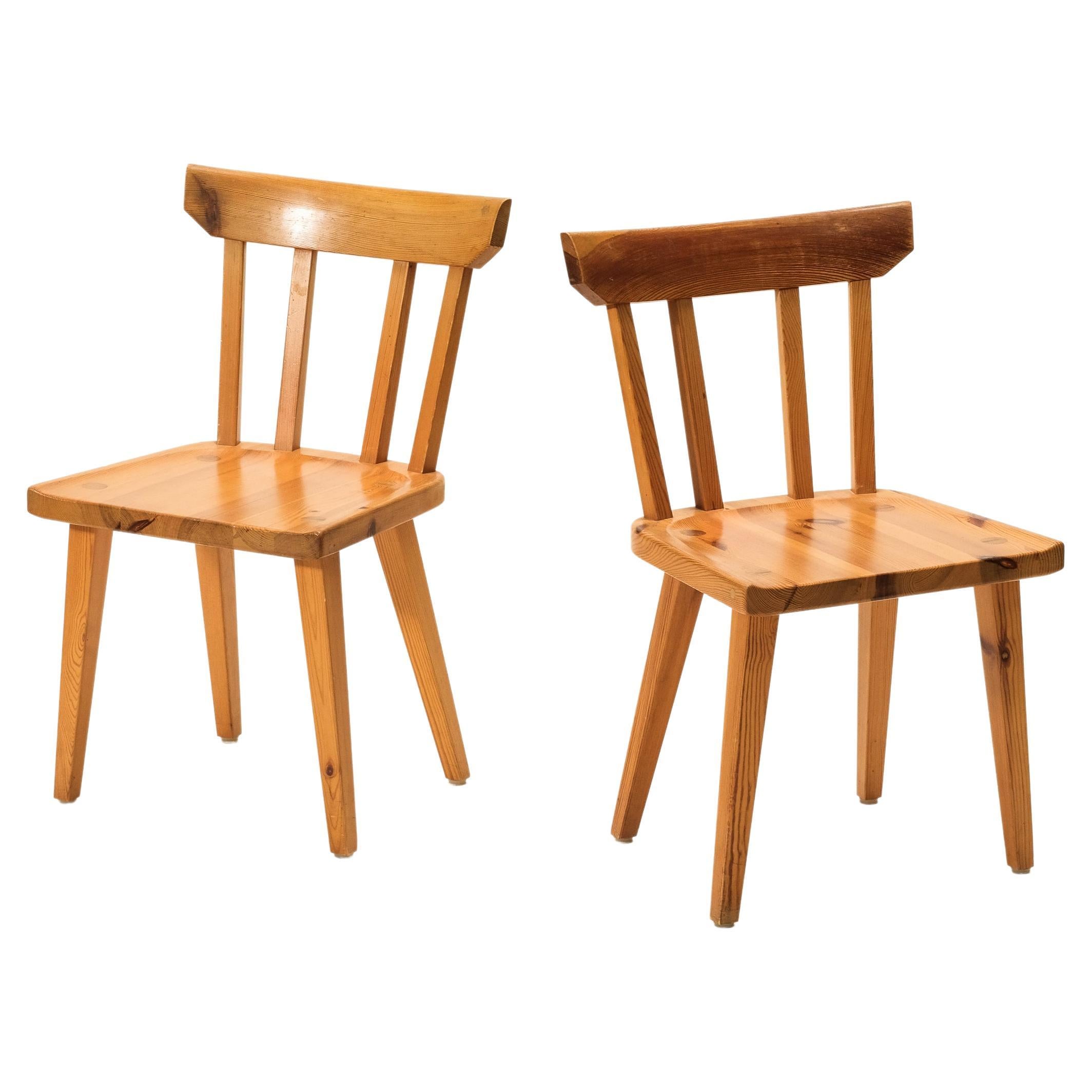 Pair of Pine Side Chairs by Göran Malmvall for Karl Andersson & Söner, 1970s