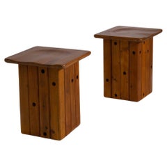 Pair of pine stools attributed to G. Rivadossi