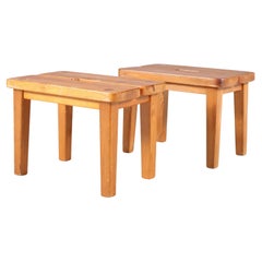 Paar Hocker aus Kiefernholz aus Schweden, 1940
