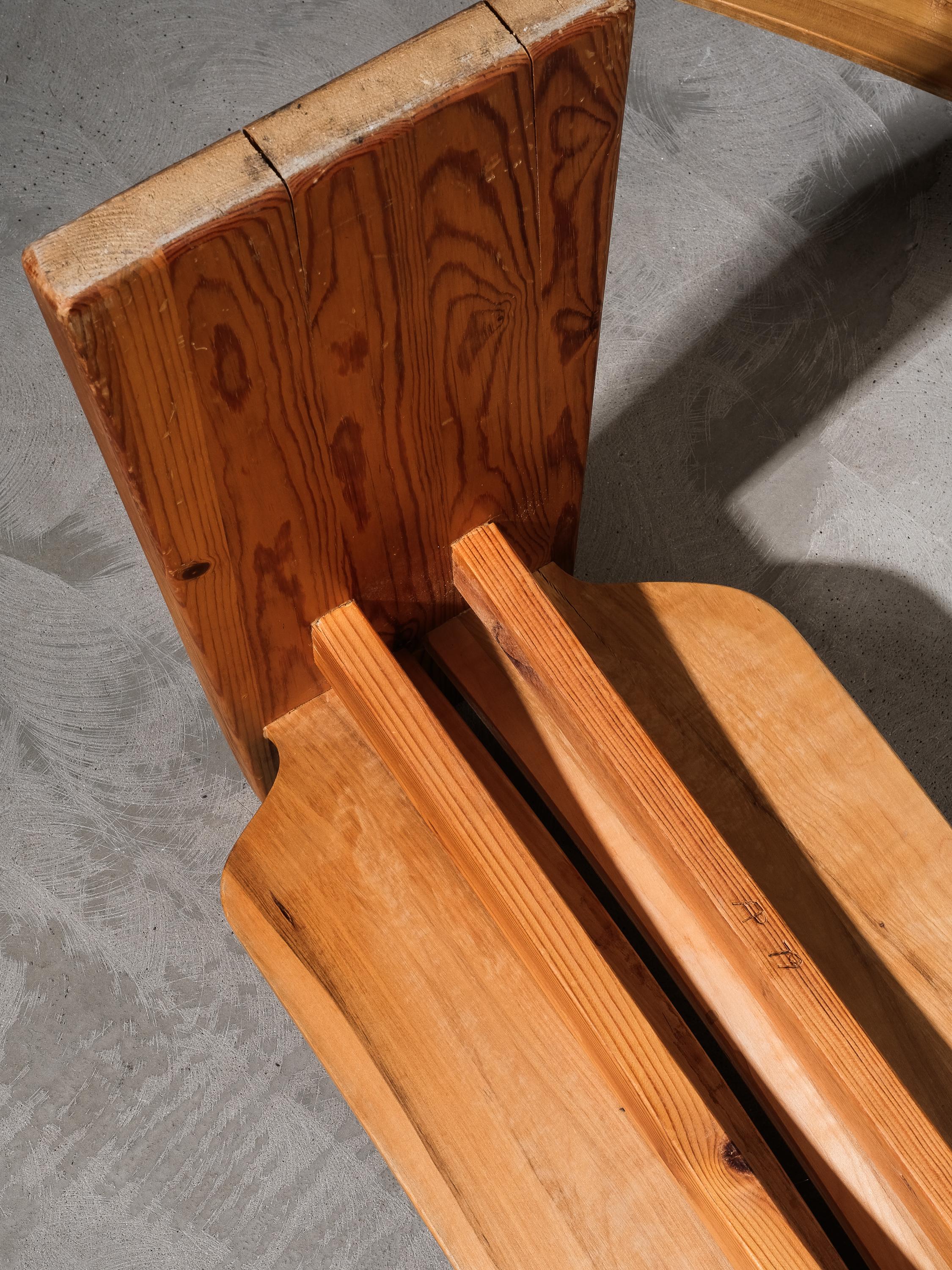 Paire de tabourets en pin Gilbert Marklund, Suède, 1970 en vente 9