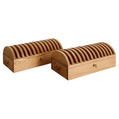 Pair of Pine Wood Boxes by Mario Ceroli & Poltronova Produced in Italy, 1970s Pair of Pine Wood Boxes by Mario Ceroli & Poltronova Produced in Italy, 1970s