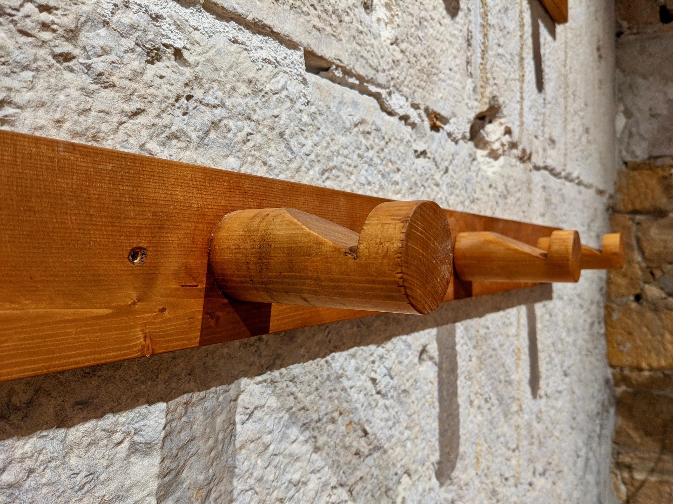 French Pair of Pine Wood Coat Hooks by Charlotte Perriand for Les Arcs