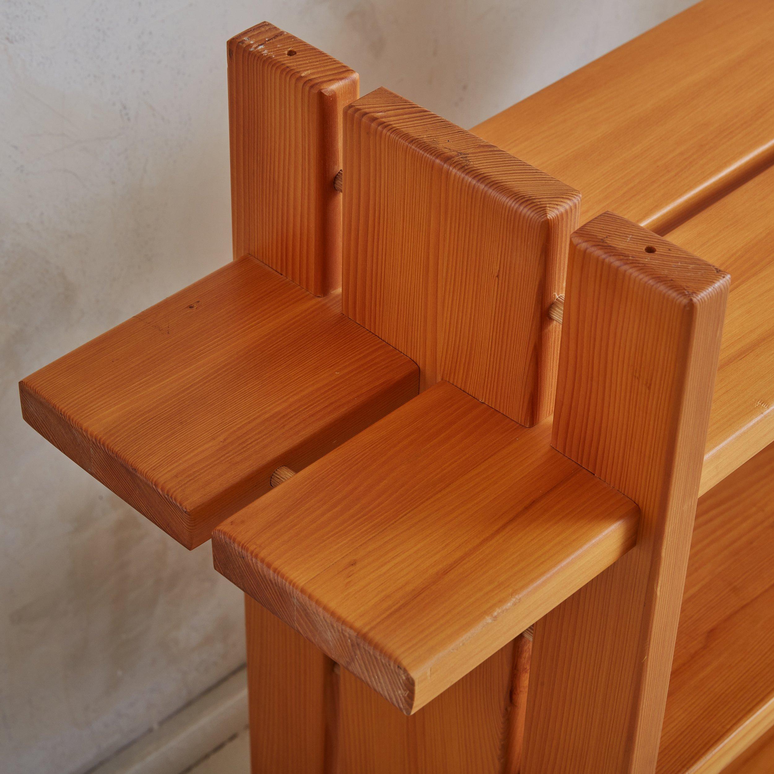 Pair of Pine Wood Shelves by Maison Regain, France 1980s 4