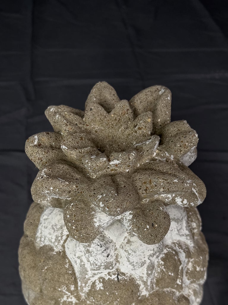 Pair of Pineapple Cast Stone Finials For Sale at 1stDibs