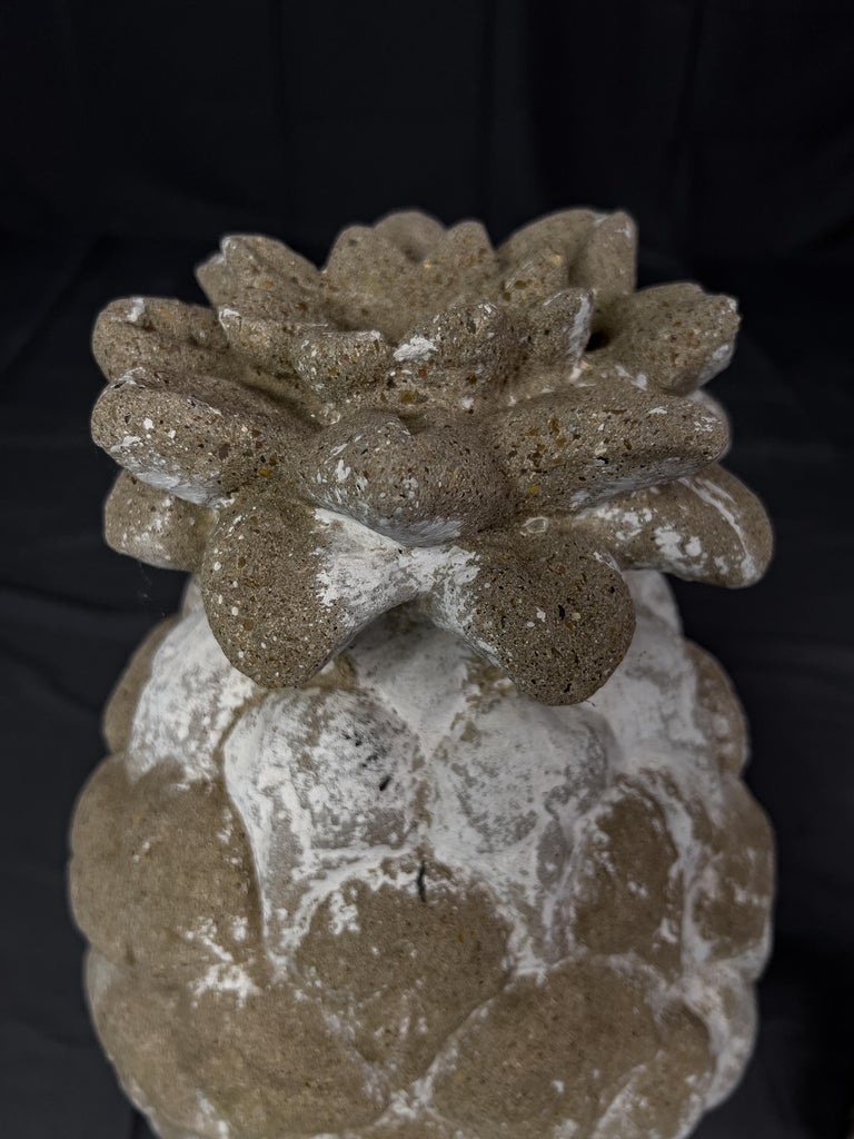 Pair of Pineapple Cast Stone Finials For Sale at 1stDibs
