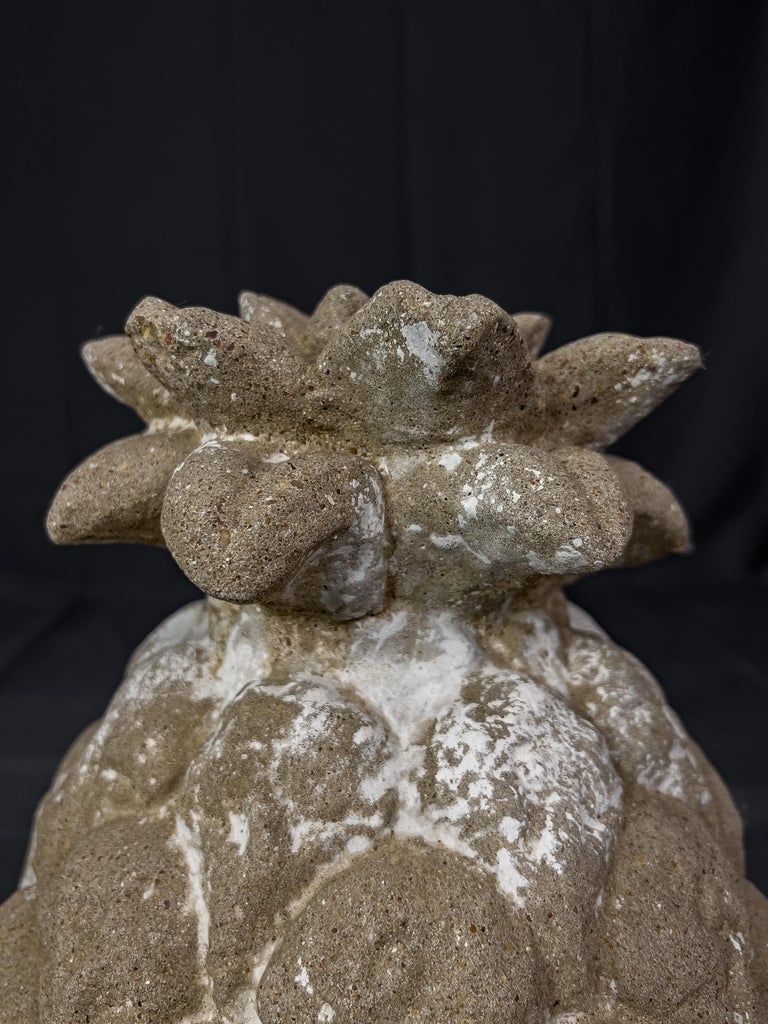 Pair of Pineapple Cast Stone Finials For Sale at 1stDibs