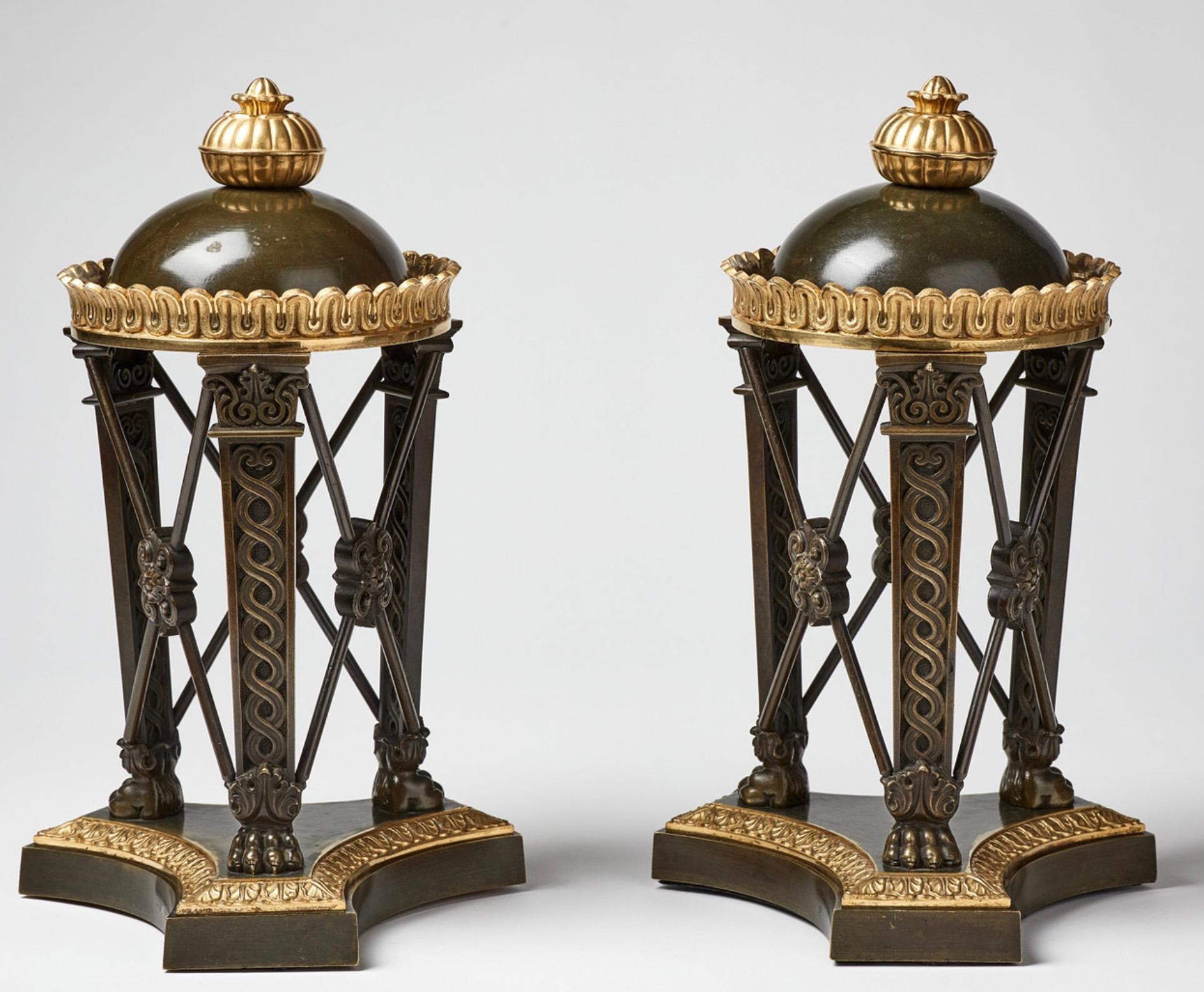 Gilt Pair of Pineapple-Holders, France, 1820s