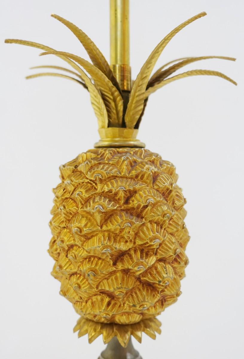 Mid-Century Modern Pair Of Pineapple Lamps Jansen Style For Sale