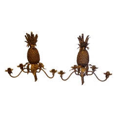 Pair of Pineapple Motif Sconces 