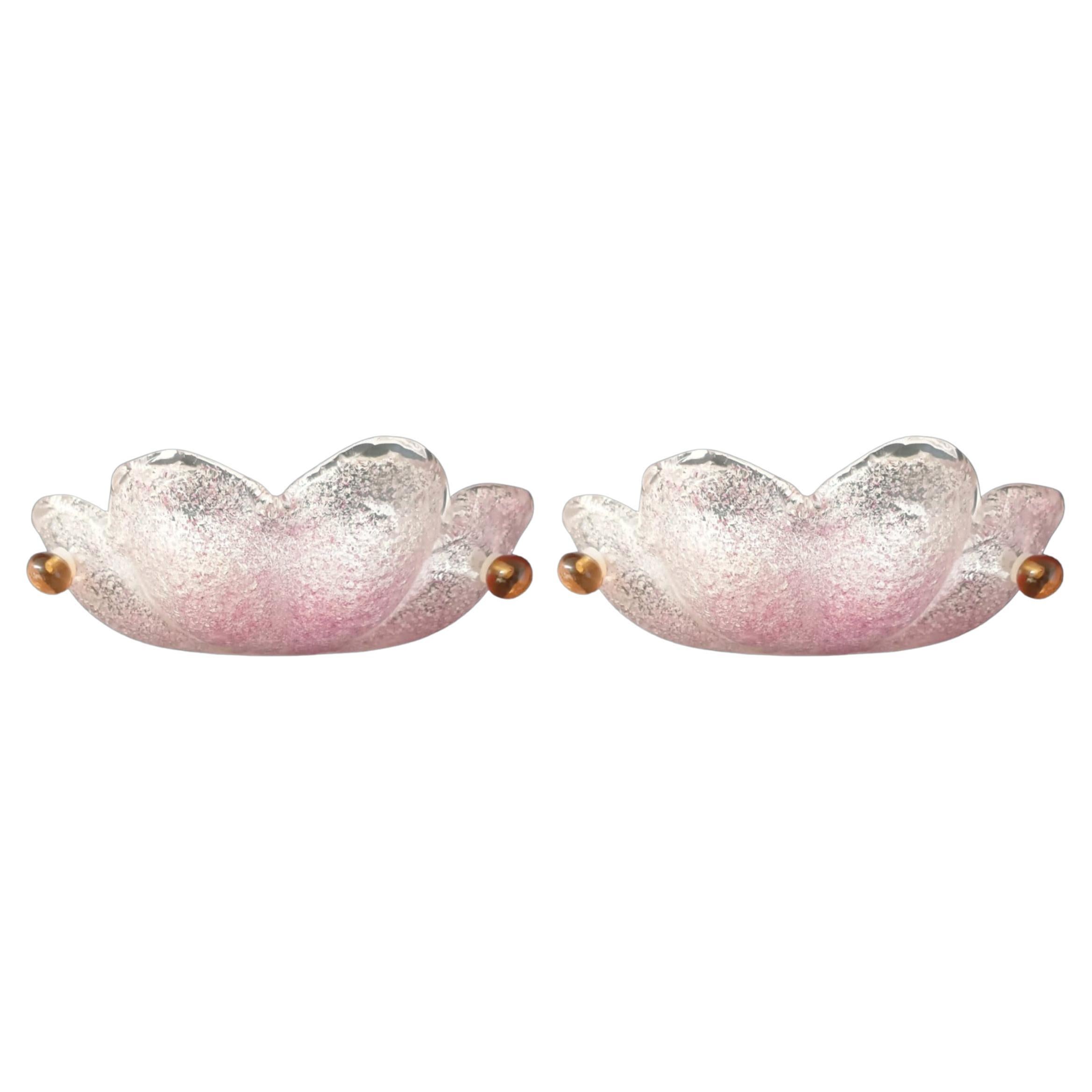 Pair of Pink Graniglia Acquasantiera Sconces, 2 Pairs Available For Sale