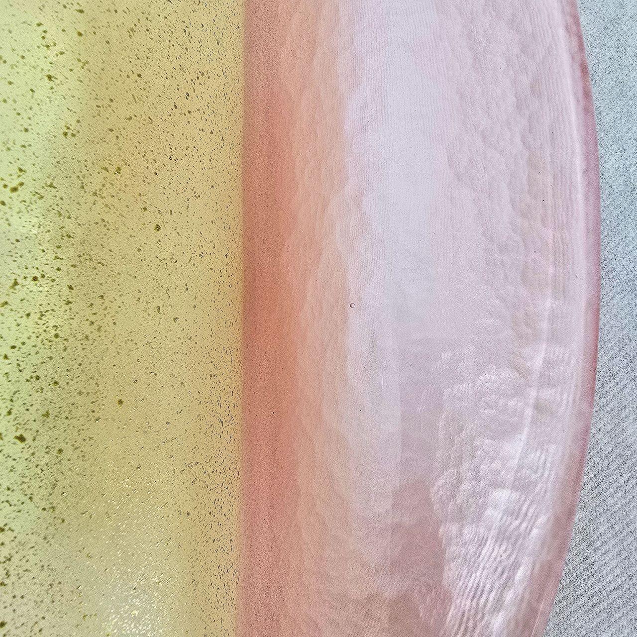 Coppia di appliques in vetro di Murano rosa e oro in vendita 3