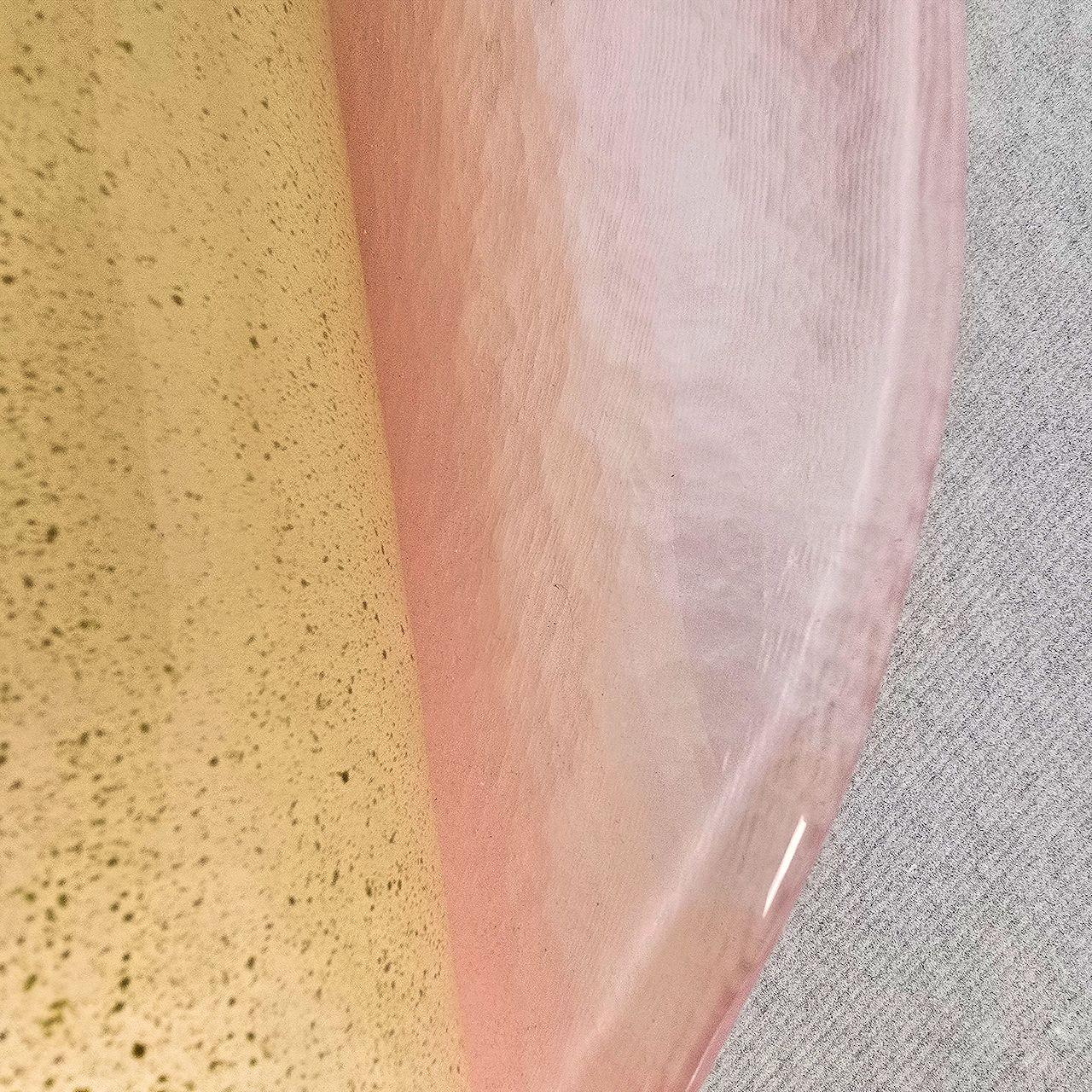Coppia di appliques in vetro di Murano rosa e oro in vendita 4
