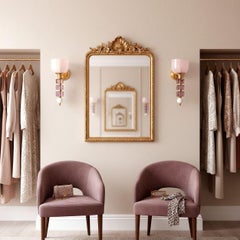 Pair of Pink and purple, mid-century modern, Murano glass sconces