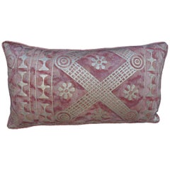 Pair of Pink and Silvery Gold Fortuny Pillows