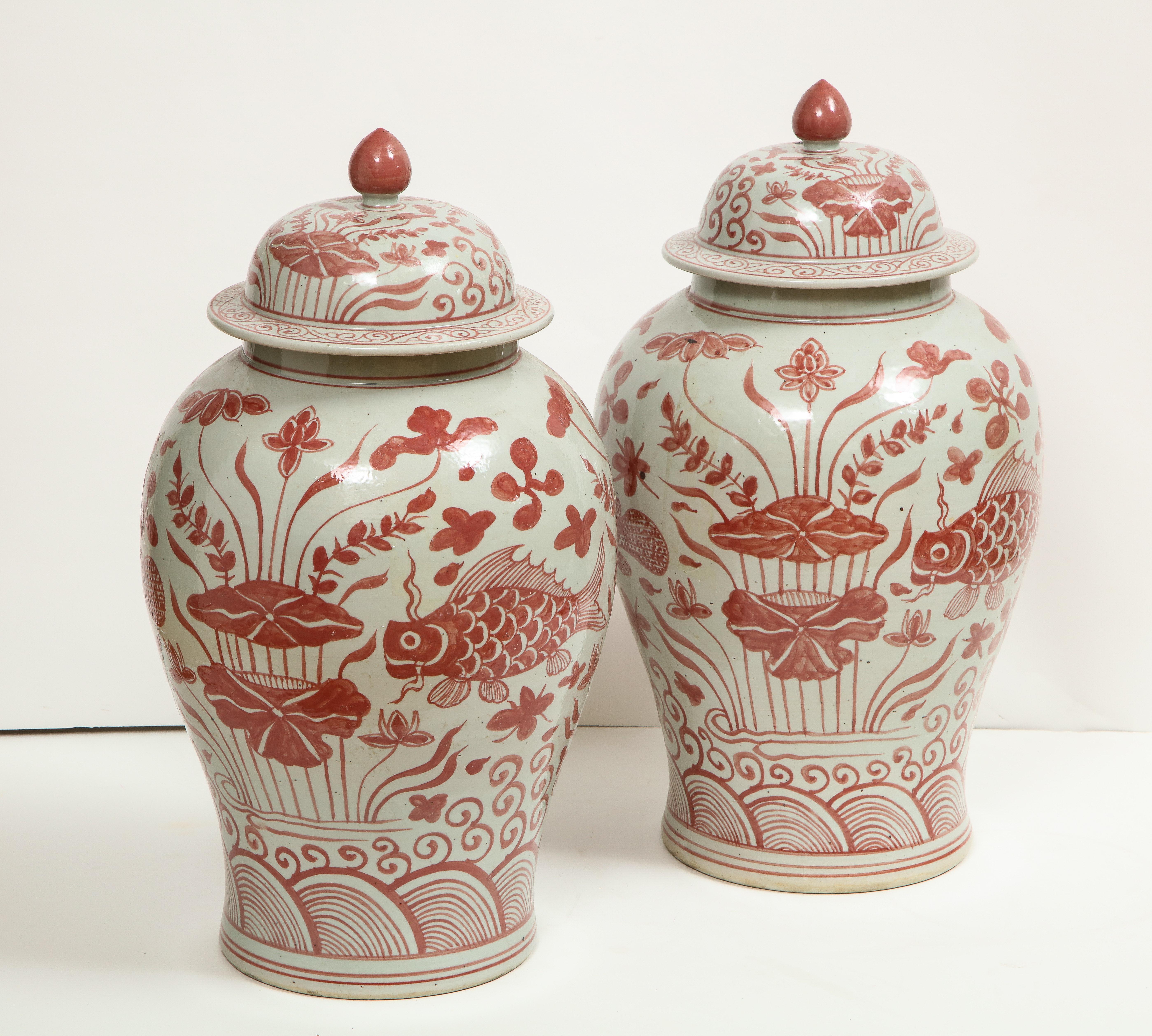 Pair of Pink and White Chinese Jars 10