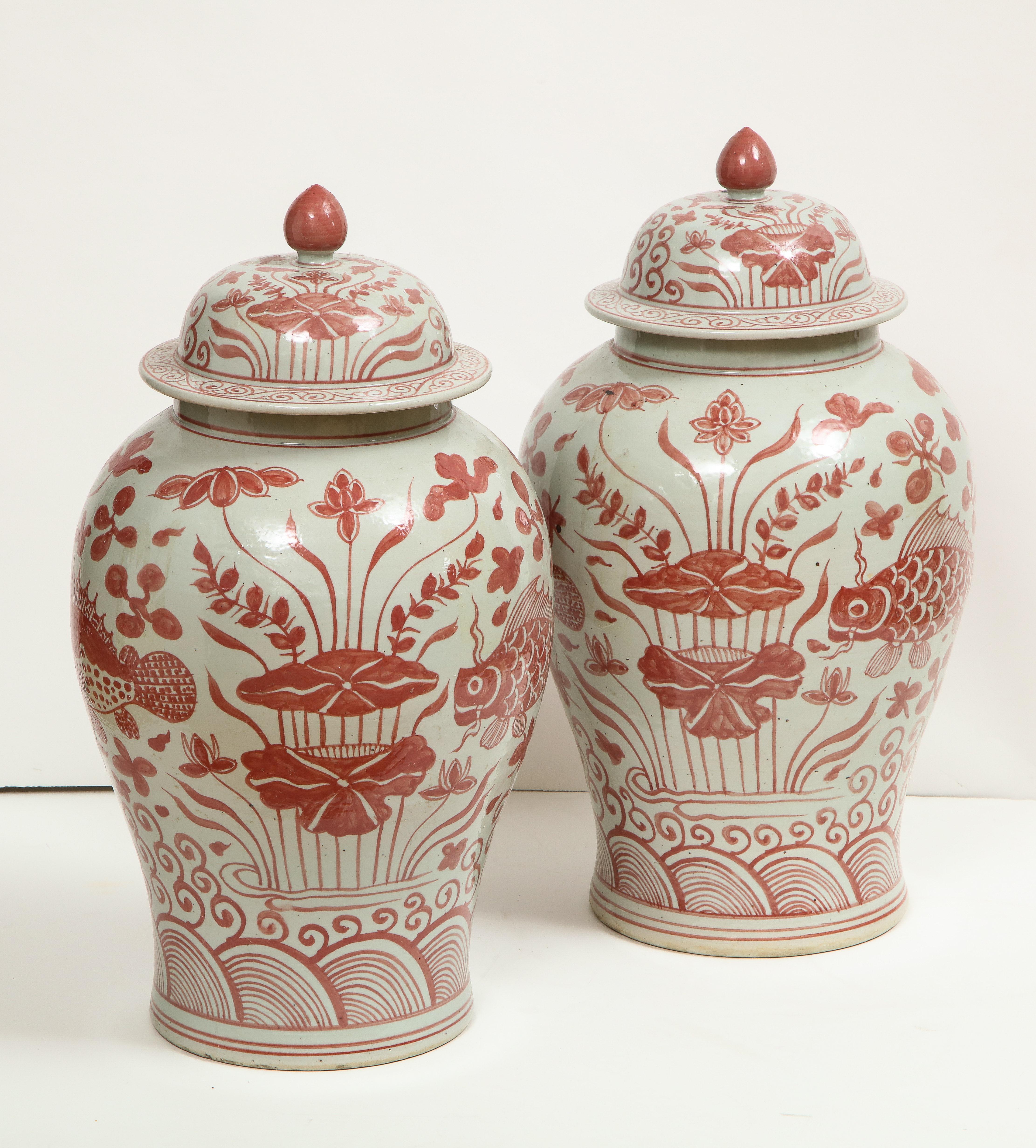 Pair of Pink and White Chinese Jars 11
